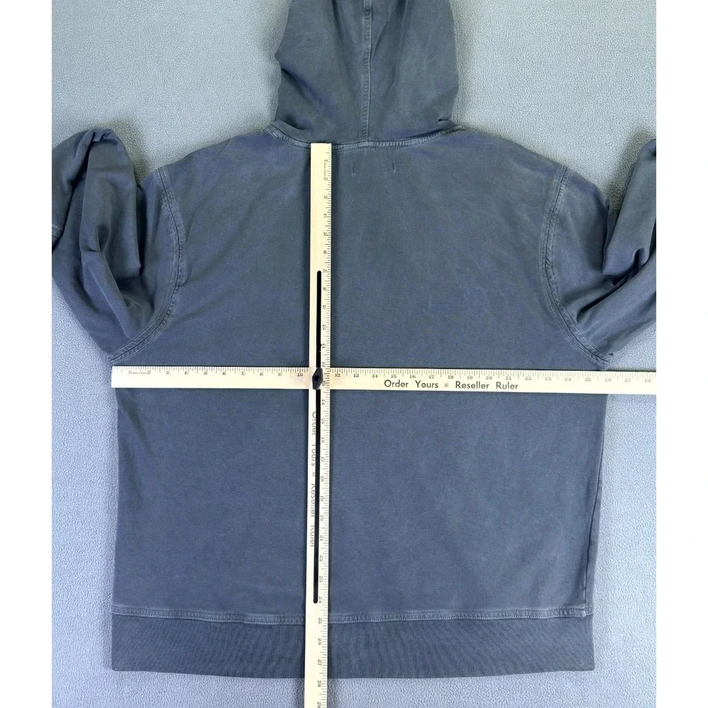 True Grit Hoodie XL Grey Jersey Cotton Fleece Baggy Comfort Cozy Minimalist - Picture 6 of 9